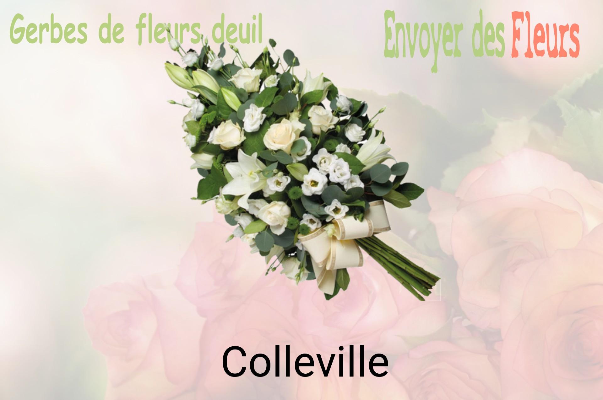 Gerbe de fleurs de deuil livrée à Colleville